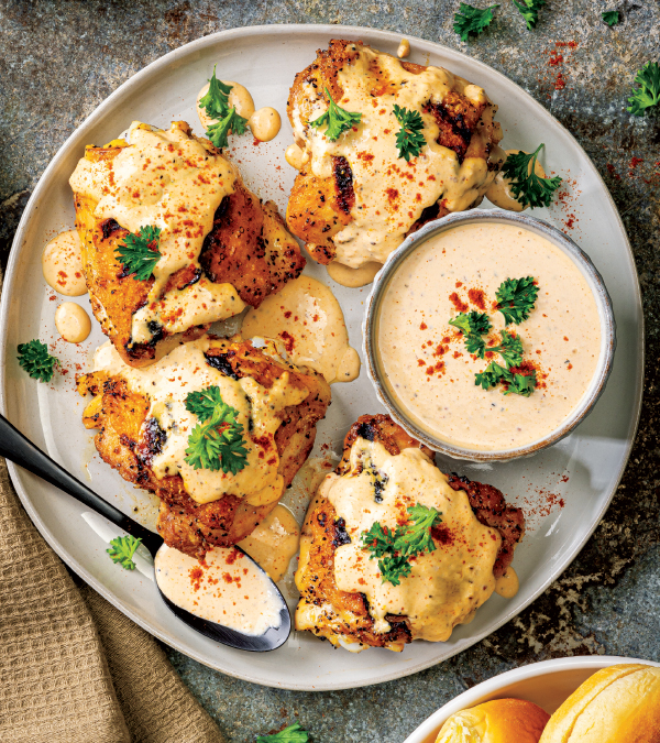 Alabama White BBQ Grilled Chicken Thighs