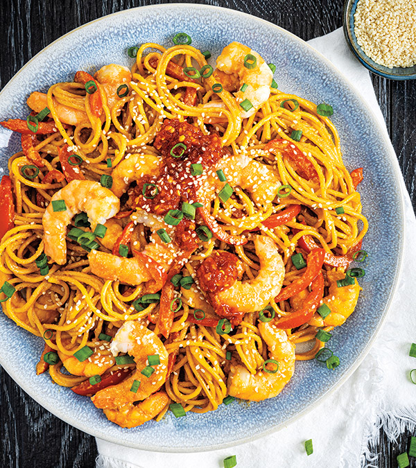 Asian-Inspired Noodles with Shrimp