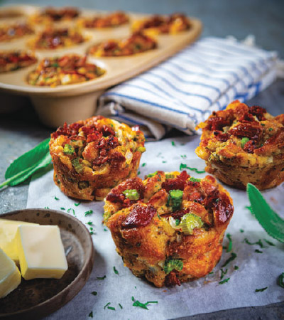 Bacon-Sage Stuffing Muffins