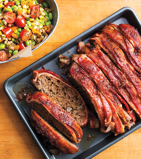 Bacon-Wrapped Herb Meatloaf with Orange-Chili Glaze