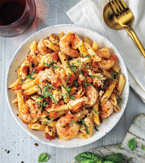 Baked Feta & Shrimp Bruschetta Pasta