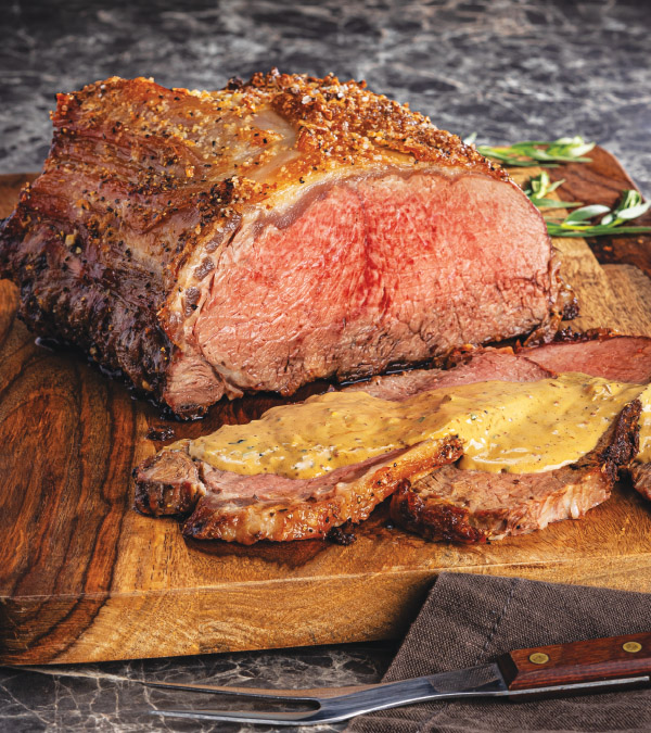 Beef Strip Roast with Brandied Tarragon-Mustard Sauce