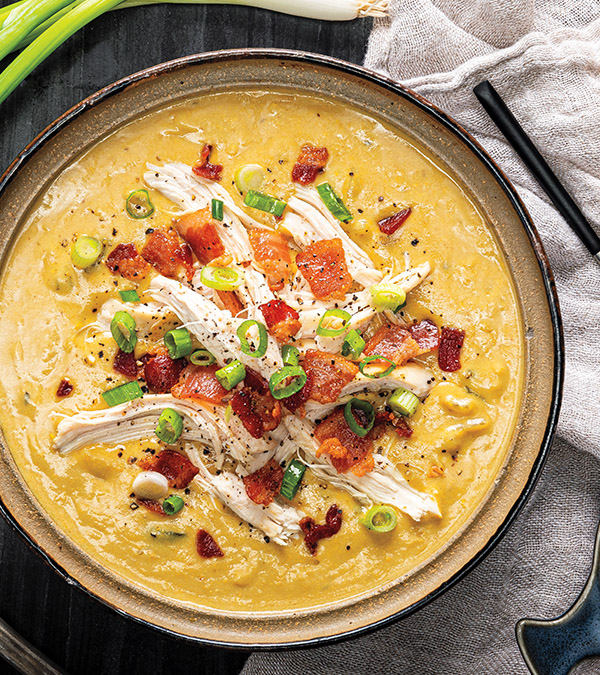 Beer-Cheese Soup with Rotisserie Chicken