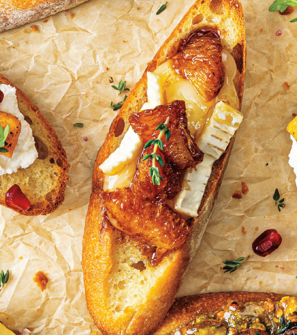 Brie Crostini with Orange Compote