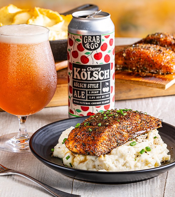 Cedar Plank Peppery Salmon & Smoky Chèvre Mash