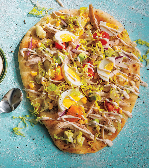 Chicken Cobb Salad Naan Flatbread