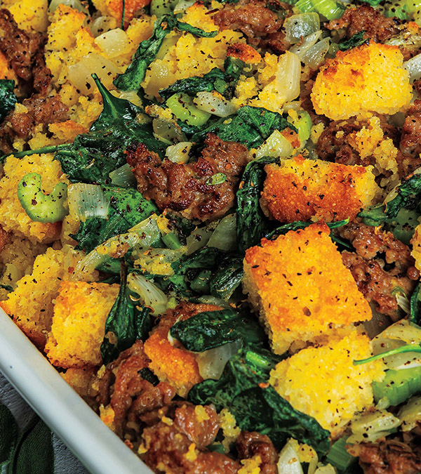 Cornbread, Sausage & Spinach Stuffing