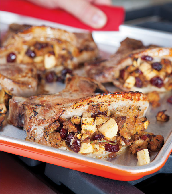 Cranberry-Apple Stuffed Pork Chops