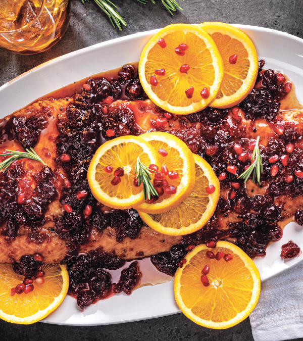 Cranberry-Pomegranate Glazed Salmon