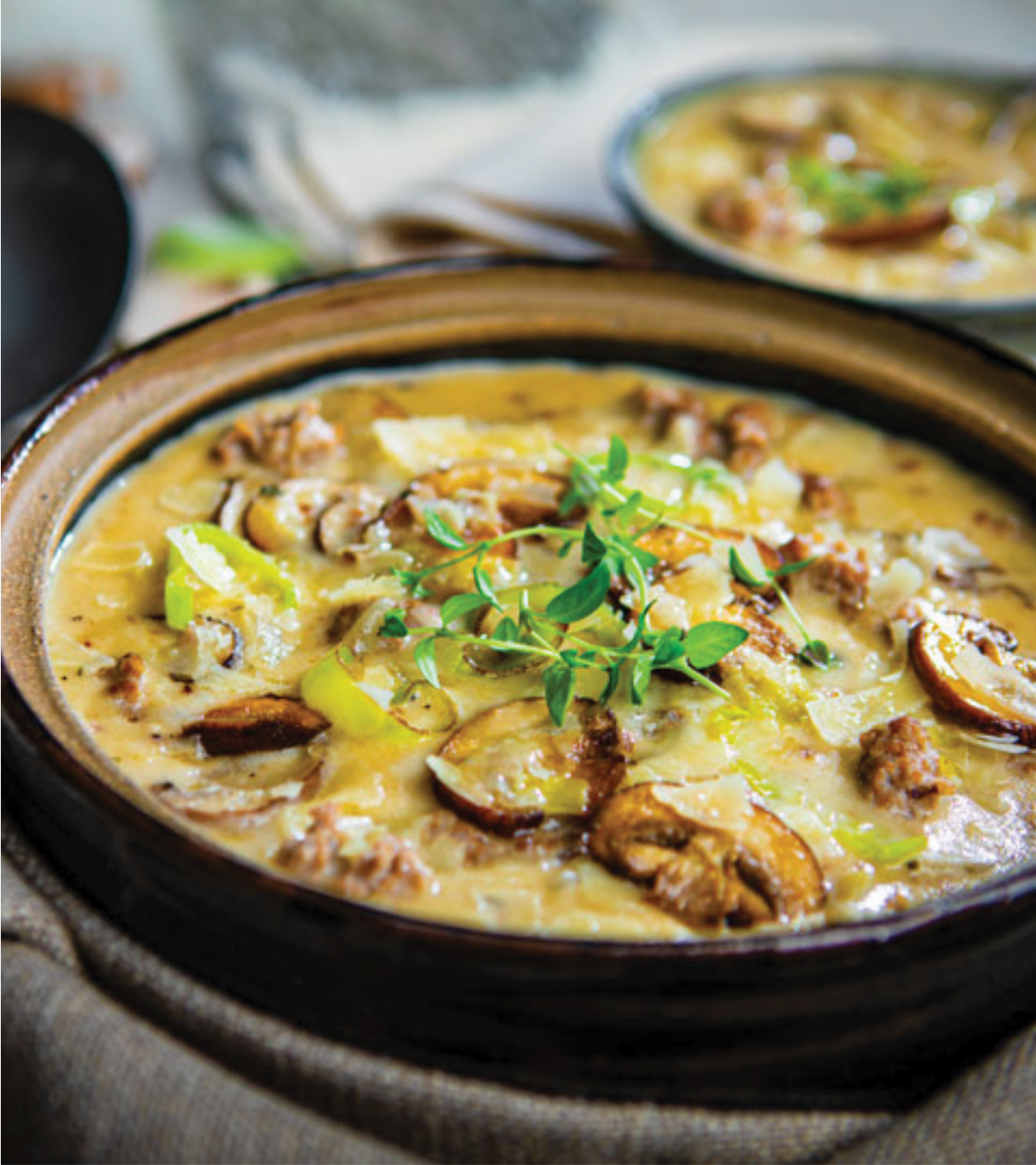 Creamy Sausage & Mushroom Soup