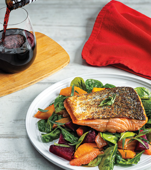 Crispy Skin Salmon with Beet-Citrus Salad