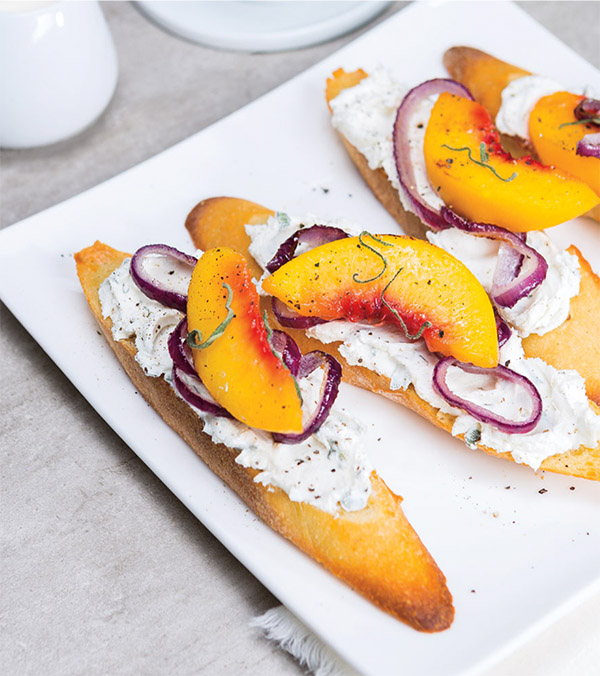 Goat Cheese & Roasted Peach Toasts