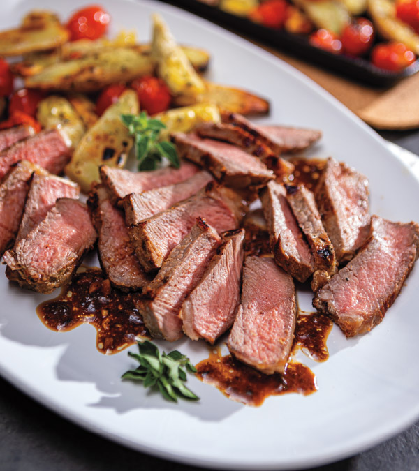 Lemon-Pepper Ribeye Filets with Roasted Tomatoes