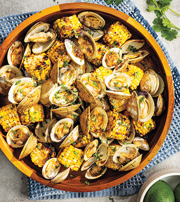 Grilled Clams with Spicy Street Corn Butter