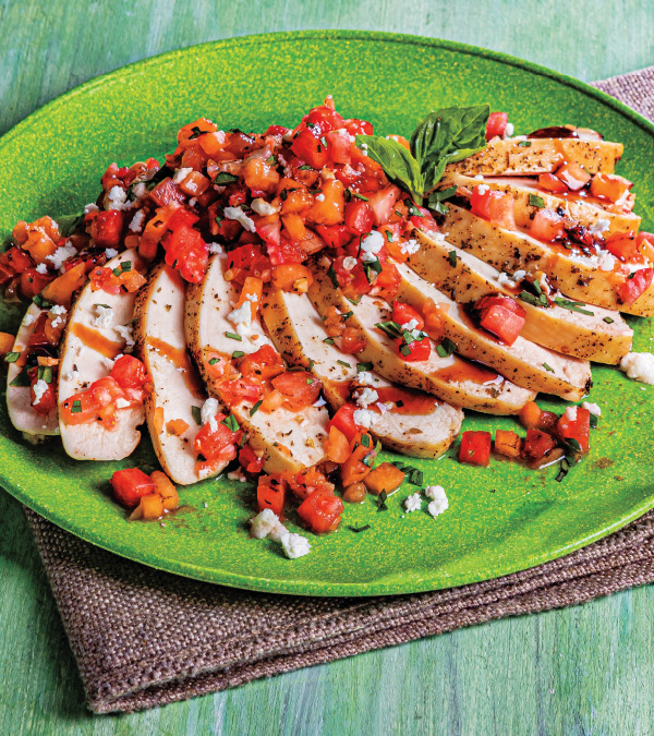 Grilled Fruit Salsa Topped Chicken
