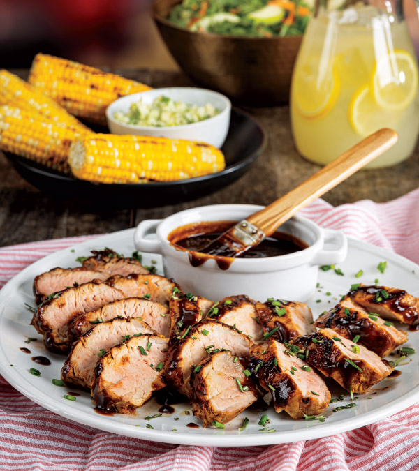 Grilled Pork Tenderloin with Balsamic BBQ Sauce