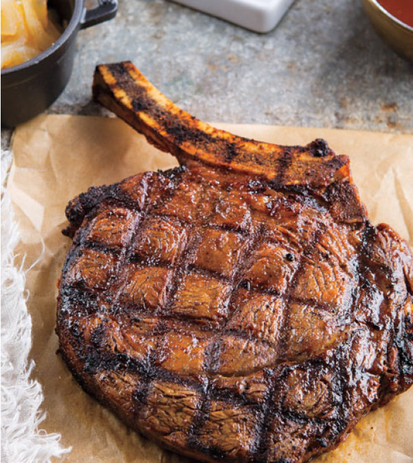 Grilled Rib Eye with Onion Confit