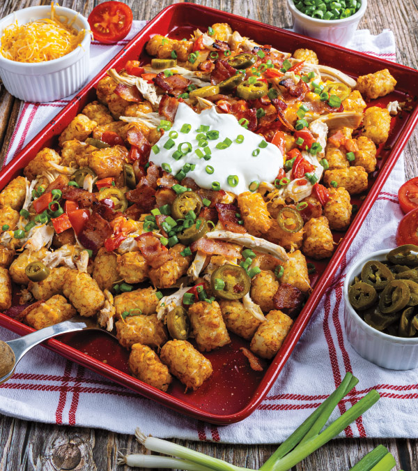 Grilled Shredded Chicken Tot-Chos