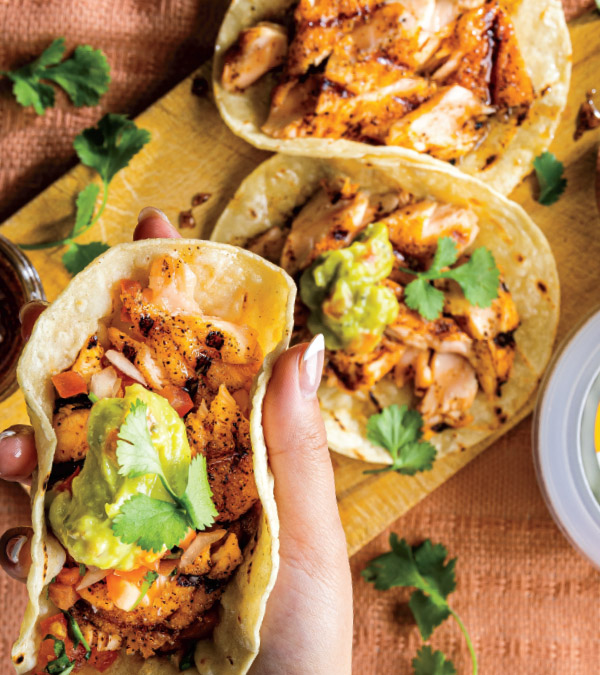 Grilled Sweet & Spicy Salmon Tacos