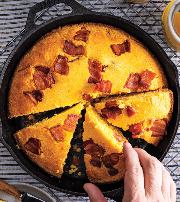 Honey-Bacon Skillet Cornbread with Red Pepper Jelly Butter