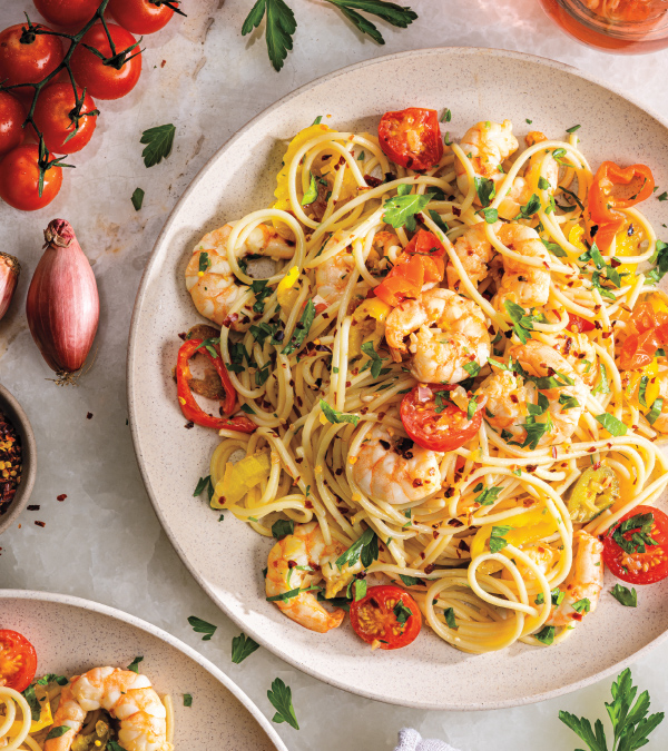 Hot-Hot Spaghetti with Shrimp