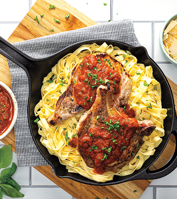 Italian-Style Pork Chops with Pasta