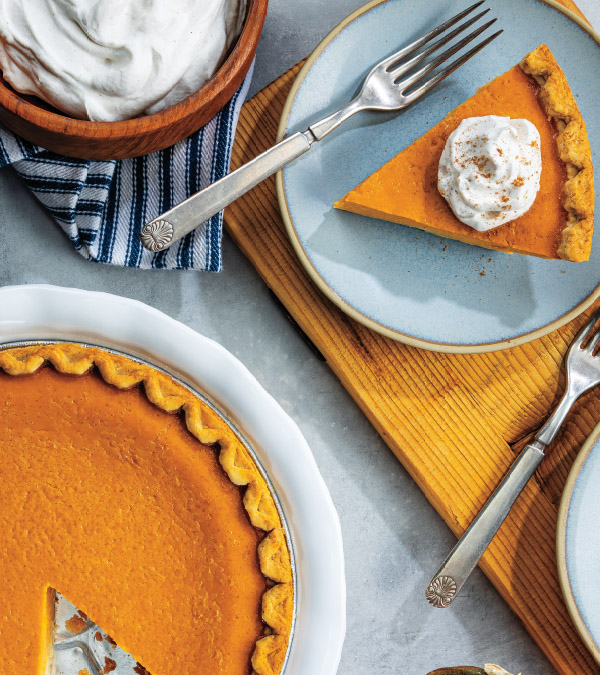 Maple-Pumpkin Pie with Spiced Whipped Cream