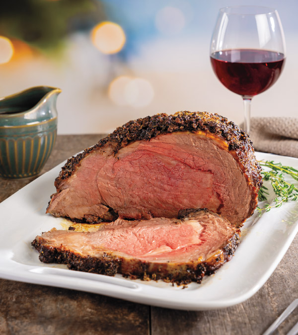 Mustard-Herb Rubbed Prime Rib Roast with Wine Jus