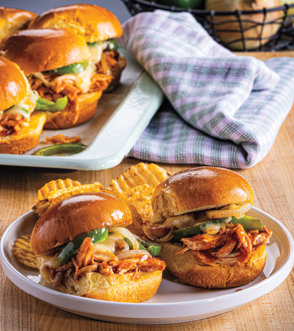 Philly-BBQ Chicken Sheet Pan Sliders