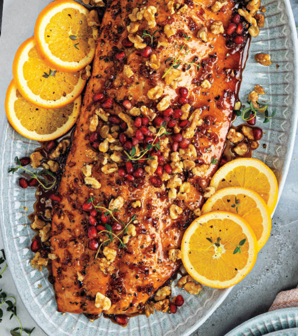 Pomegranate-Orange Glazed Salmon