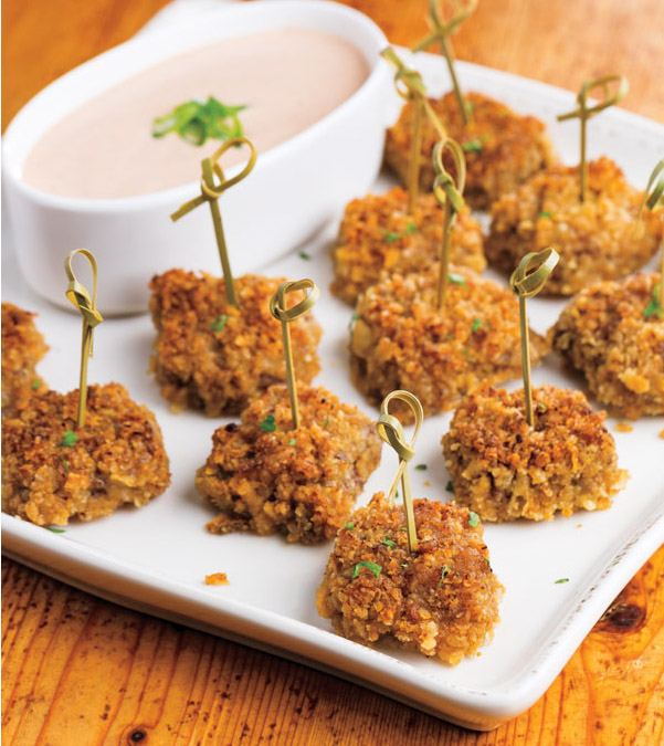 Popcorn Steak Bites with Buttermilk-BBQ Dip