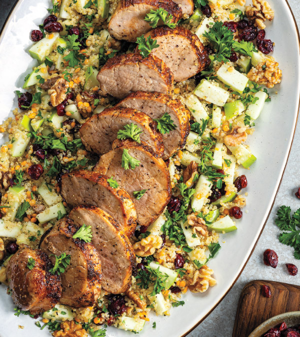 Roasted Pork Loin with Fennel and Herb Couscous