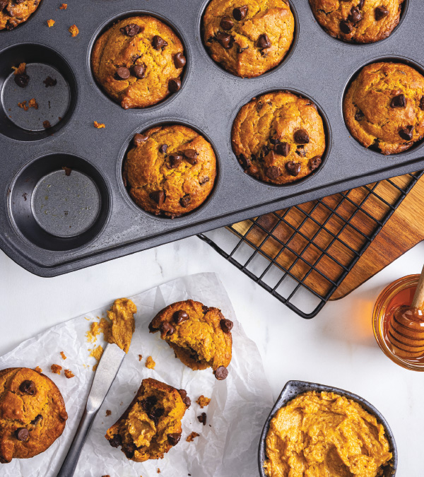 Pumpkin-Chocolate Chip Banana Bread Muffins