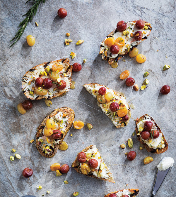 Roasted Grape & Goat Cheese Bruschetta - Recipe from Price Chopper