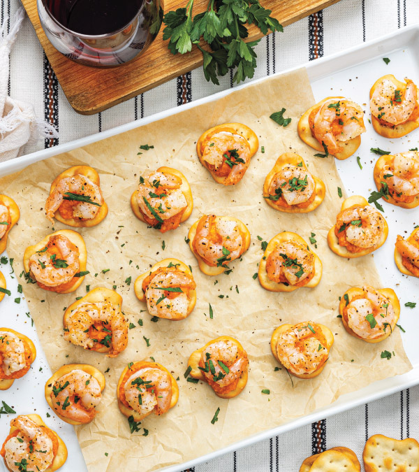 Romesco Shrimp Canapés