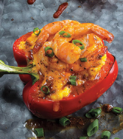 Shrimp and Grits Stuffed Peppers
