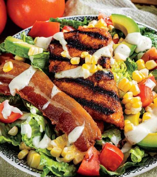 Smoky Grilled BBQ Salmon Salad