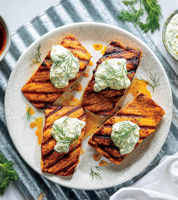 Smoky Grilled Salmon with Easy Remoulade
