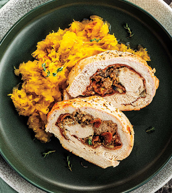 Stuffed Turkey Breasts With Butternut Squash, Kale, and Sausage