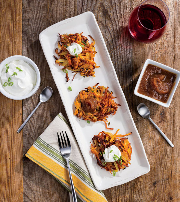 Sweet Potato Latkes with Spiced Apple Butter