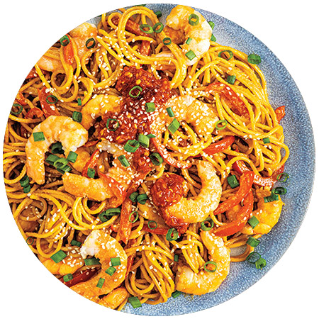 Asian-Inspired Noodles with Shrimp 
