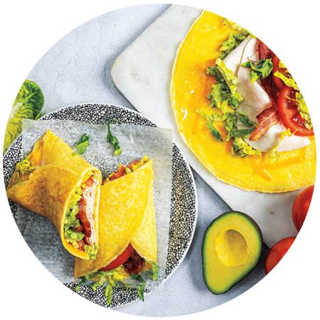 California Turkey BLT Egg Wraps