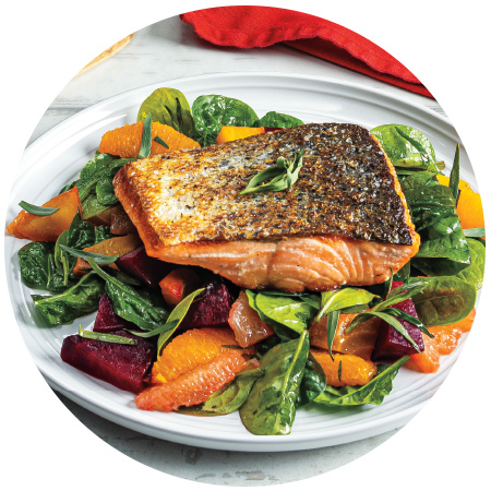 Crispy Skin Salmon with Beet-Citrus Salad