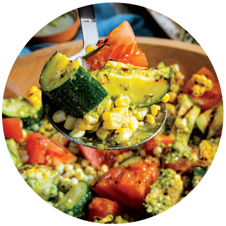 Grilled Summer Veggie Pesto Salad