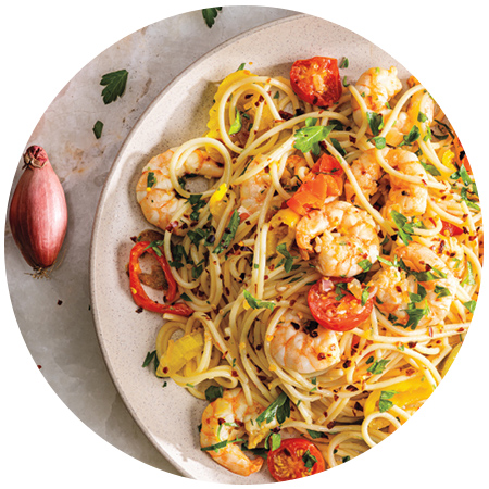 Hot-Hot Spaghetti with Shrimp