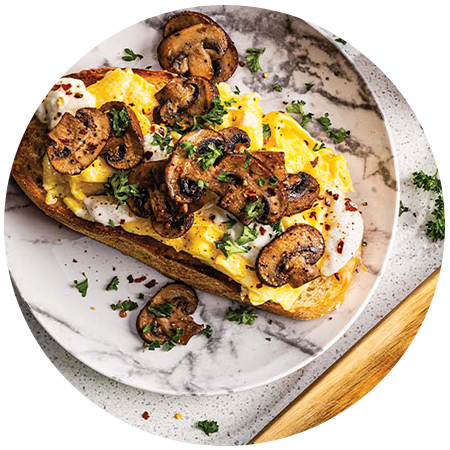 Scrambled Egg, Burrata & Mushroom Toast 